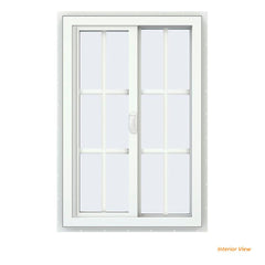 24x36 23.5x35.5 White Color Vinyl Pvc Sliding Window With Colonial Grids Grilles