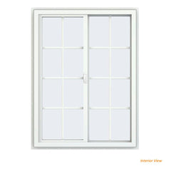 36x48 35.5x47.5 White Vinyl Sliding Window With Colonial Grids Grilles