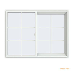 48x 36 47.5x35.5 White Vinyl Sliding Window With Colonial Grids Grilles