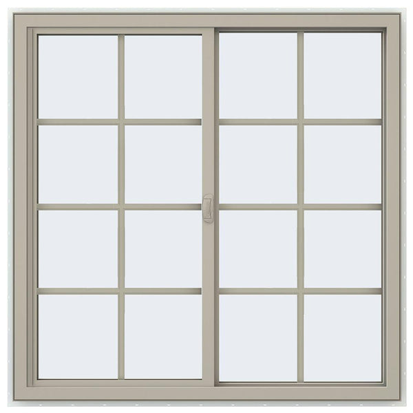 46x46 45x45 Aluminum/Vinyl/uPVC Sliding Window With Colonial Grids Grilles