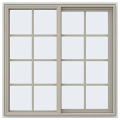 48x48 47.5x47.5 Vinyl PVC Sliding Window With Colonial Grids Grilles