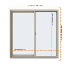 48x48 47.5x47.5 Window Vinyl Sliding With Fiberglass Mesh Screen