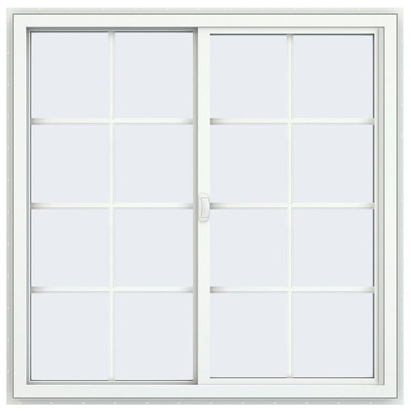 48x48 Black Color Vinyl PVC Sliding Window With Colonial Grids Grilles