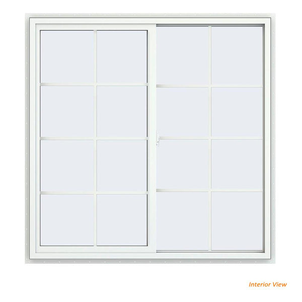 46x46 45x45 Vinyl Sliding Window White With Colonial Grids Grilles