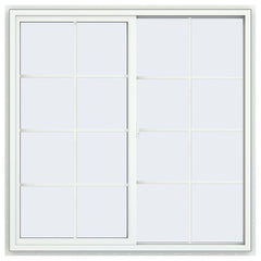 46x46 45x45 Vinyl Sliding Window White With Colonial Grids Grilles