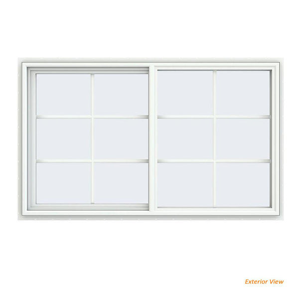 60x36 59.5x35.5 White Vinyl Sliding Window With Colonial Grids Grilles