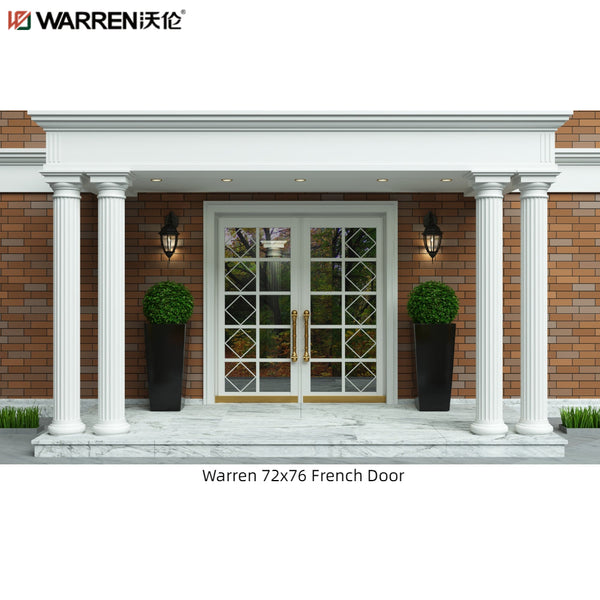 Warren 72x76 French Door With Frosted Glass Inside Double Doors