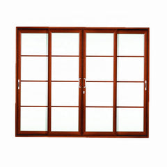 Aluminium Wood Color 3 Panel French Doors Outside on China WDMA