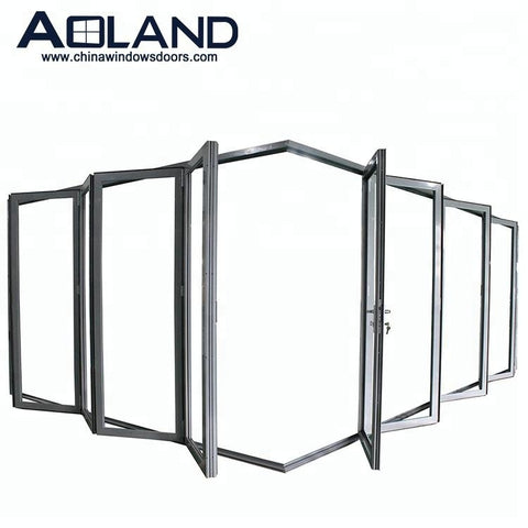 Aluminium bi folding corner glass doors with AS 2047 on China WDMA