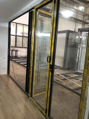 Aluminum glass folding accordion door on China WDMA