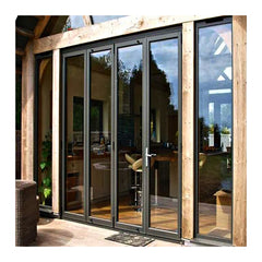 Aluminum patio/balcony double glass exterior accordion folding door on China WDMA