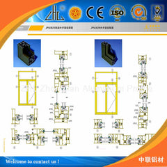 Commercial aluminum frames window , wood grain colors aluminium frame sliding glass window on China WDMA