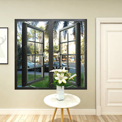 Customized modern design aluminum glass casement/ swing window on China WDMA