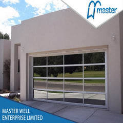 Double car colored aluminum composite glass garage door panels on China WDMA