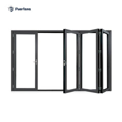 Germany Lightweight Entrance Exterior Aluminium Accordion Bi Folding Sliding Glass Door For Restaurant on China WDMA