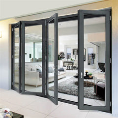 modern doors designs Bi Fold Commercial Aluminum Glass Bifold Doors Exterior Aluminium Folding Patio Accordion Glass Door