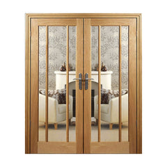 Luxury type solid timber wood glass door on China WDMA