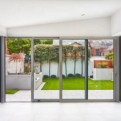 Powder coating aluminum frame automatic single glass sliding door cost on China WDMA