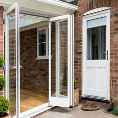 Residential exterior french glass doors,balcony sliding glass door,patio accordion bi fold door on China WDMA