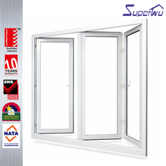 UPVC frame white color fixed glass window,casement window and doors on China WDMA