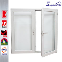 UPVC frame white color fixed glass window,casement window and doors on China WDMA