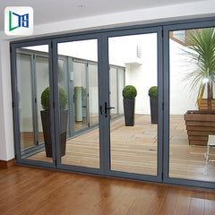 aluminum frame glass bi fold door decorative glass interior double bifold doors on China WDMA