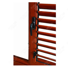 aluminum wooden color built-in windows with shutters on China WDMA