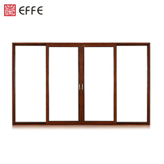 american standard wood color double glass aluminum sliding door and windows on China WDMA