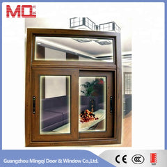 powder coated wooden color double glass aluminium sliding Windows And Doors on China WDMA