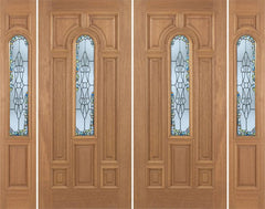 WDMA 100x80 Door (8ft4in by 6ft8in) Exterior Mahogany Revis Double Door/2side w/ Tiffany Glass - 6ft8in Tall 1