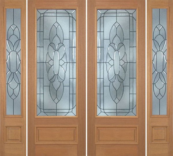 WDMA 100x96 Door (8ft4in by 8ft) Exterior Mahogany Livingston Double Door/2side w/ BO Glass - 8ft Tall 1