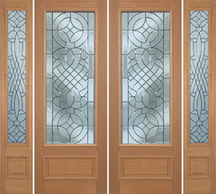 WDMA 100x96 Door (8ft4in by 8ft) Exterior Mahogany Livingston Double Door/2side w/ D Glass - 8ft Tall 1