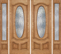 WDMA 100x96 Door (8ft4in by 8ft) Exterior Oak Dally Double Door/2side w/ CO Glass - 8ft Tall 1