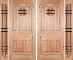 WDMA 108x80 Door (9ft by 6ft8in) Exterior Walnut Rustica Double Door/2side with Speakeasy 1