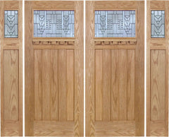 WDMA 108x80 Door (9ft by 6ft8in) Exterior Oak Biltmore Double Door/2side w/ A Glass 1