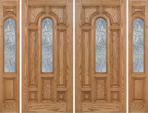 WDMA 108x80 Door (9ft by 6ft8in) Exterior Oak Carrick Double Door/2side w/ OL Glass - 6ft8in Tall 1
