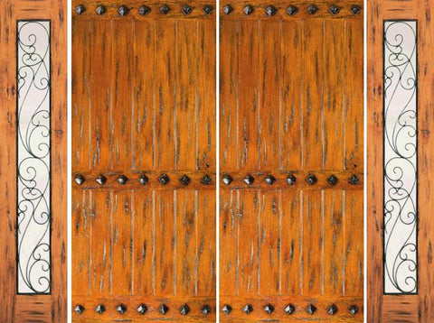 WDMA 108x80 Door (9ft by 6ft8in) Exterior Knotty Alder Prehung Double Door with Two Sidelights Front  1