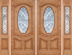 WDMA 108x80 Door (9ft by 6ft8in) Exterior Oak Dally Double Door/2side w/ EE Glass - 6ft8in Tall 1
