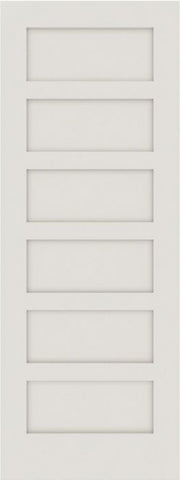 WDMA 12x80 Door (1ft by 6ft8in) Interior Barn Smooth 6100 MDF 6 Panel Shaker Single Door 1