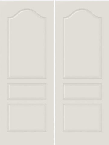 WDMA 20x80 Door (1ft8in by 6ft8in) Interior Barn Smooth 3050 MDF 3 Panel Arch Panel Double Door 1