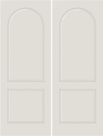 WDMA 20x80 Door (1ft8in by 6ft8in) Interior Barn Smooth 2040 MDF 2 Panel Round Panel Double Door 1