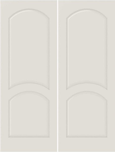 WDMA 20x80 Door (1ft8in by 6ft8in) Interior Bifold Smooth 2030 MDF 2 Panel Arch Panel Double Door 1