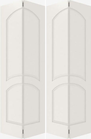 WDMA 20x80 Door (1ft8in by 6ft8in) Interior Bifold Smooth 2030 MDF 2 Panel Arch Panel Double Door 2