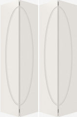 WDMA 20x80 Door (1ft8in by 6ft8in) Interior Barn Smooth 1030 MDF 1 Panel Oval Double Door 2