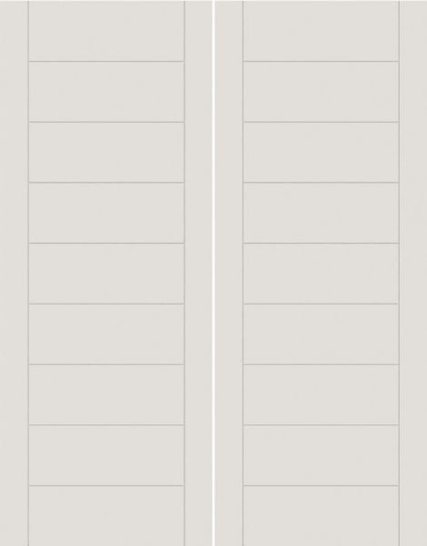 WDMA 20x80 Door (1ft8in by 6ft8in) Interior Barn Smooth F9100 MDF Modern Flush Double Door 1