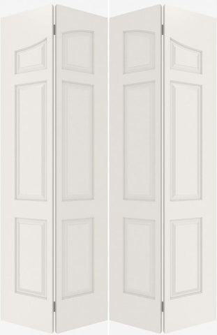 WDMA 20x80 Door (1ft8in by 6ft8in) Interior Swing Smooth 6090 MDF Pair 6 Panel Arch Panel Double Door 2