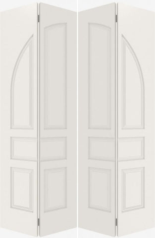 WDMA 20x80 Door (1ft8in by 6ft8in) Interior Bifold Smooth 5070 MDF Pair 5 Panel Round Panel Double Door 2