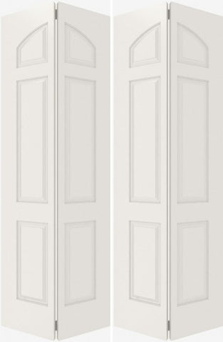 WDMA 20x80 Door (1ft8in by 6ft8in) Interior Bifold Smooth 6020 MDF 6 Panel Arch panel Double Door 2