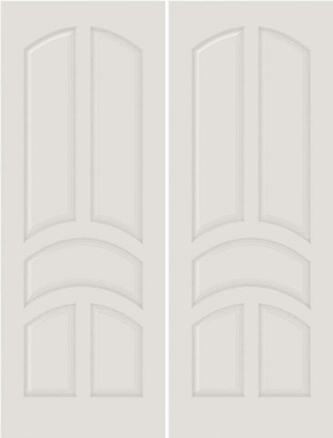 WDMA 20x80 Door (1ft8in by 6ft8in) Interior Swing Smooth 5030 MDF 5 Panel Arch Panel Double Door 2