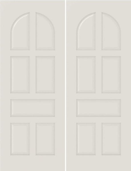 WDMA 20x80 Door (1ft8in by 6ft8in) Interior Barn Smooth 7040 MDF 7 Panel Round Panel Double Door 1